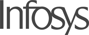 This is the logo for Infosys. The logo is on the website for AML Partners as part of the logo set for strategic partners or integration partners. AML Partners engages in strategic and integration partnerships with other vendors to provide the best AML software, KYC software, GRC software, and related services.