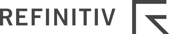 This is the logo for Refinitiv. The logo is on the website for AML Partners as part of the logo set for strategic partners or integration partners. AML Partners engages in strategic and integration partnerships with other vendors to provide the best AML software, KYC software, GRC software, and related services.